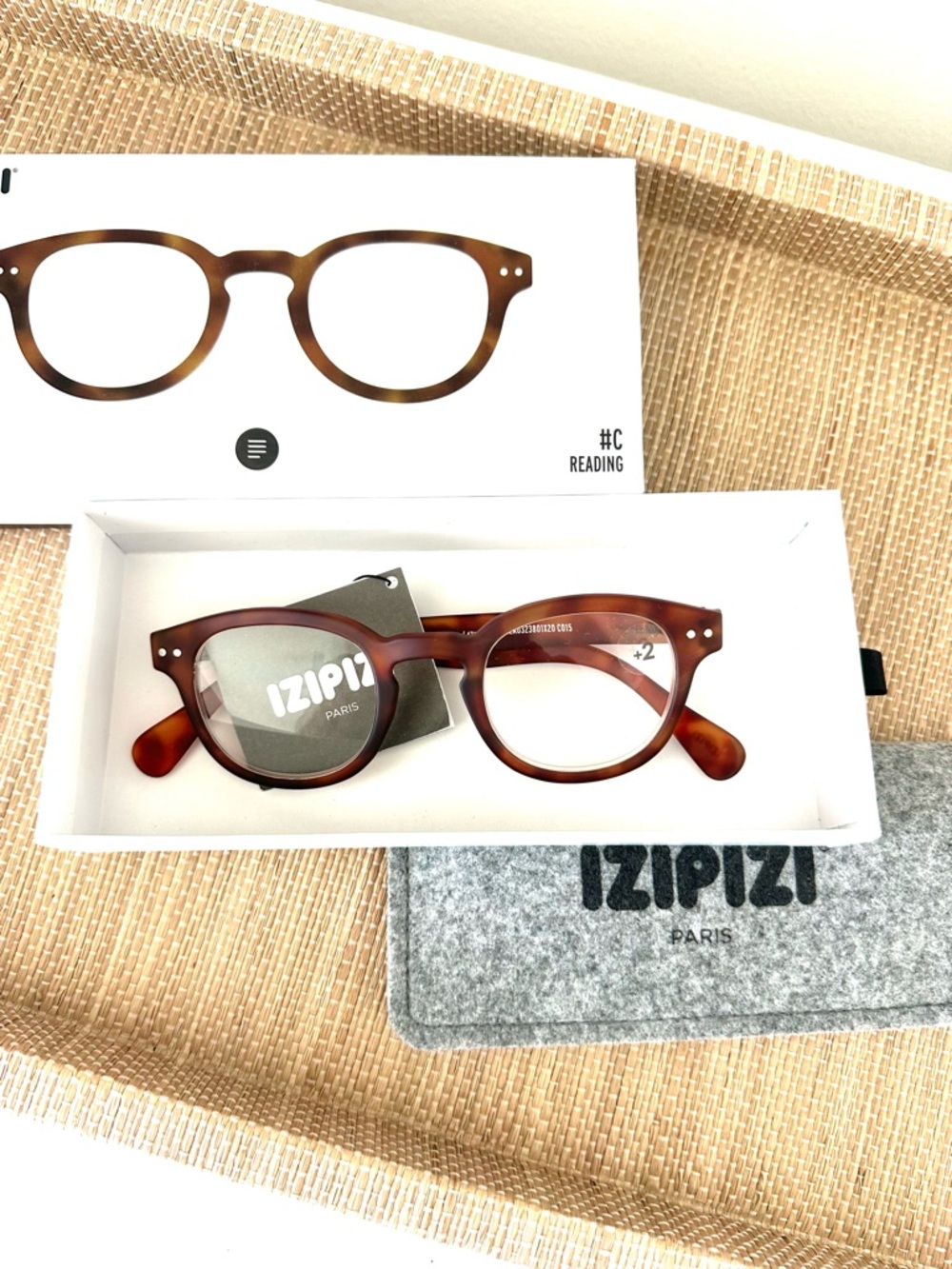 NWT Izipizi ParisStyle #C Reading Glasses in Tortoiseshell Brown (+2)